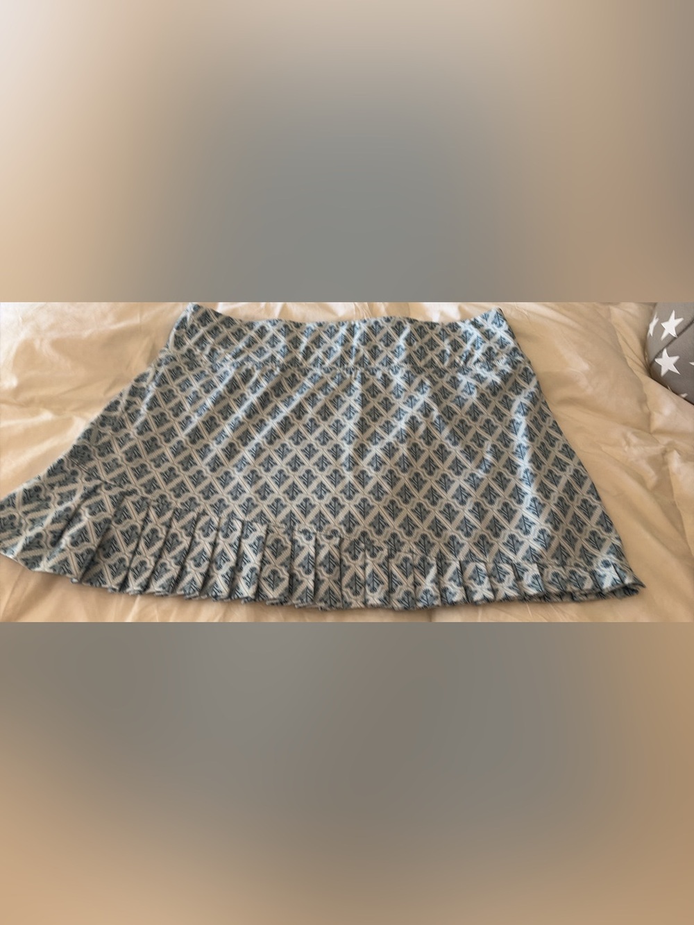 Sigrid Olsen golf/tennis/pickleball Blue Patterned A-Line Skirt XL